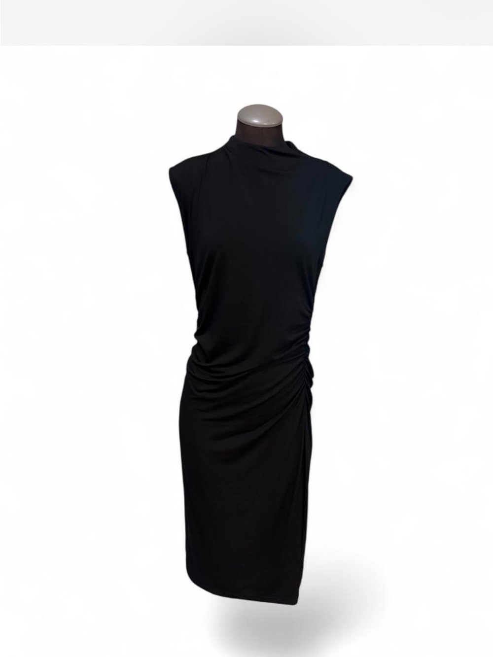 JJill Black Sleeveless Midi Dress with Side Ruching